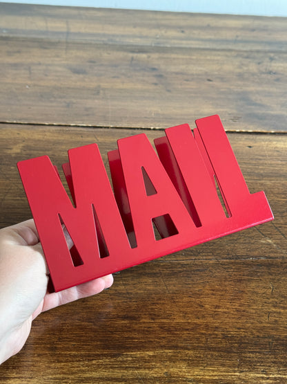 Vintage Large Letter "MAIL" Red Mail Holder - Letter Organizer