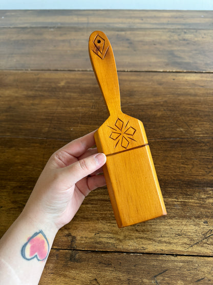 Vintage Hand Carved Wood Butter Paddle