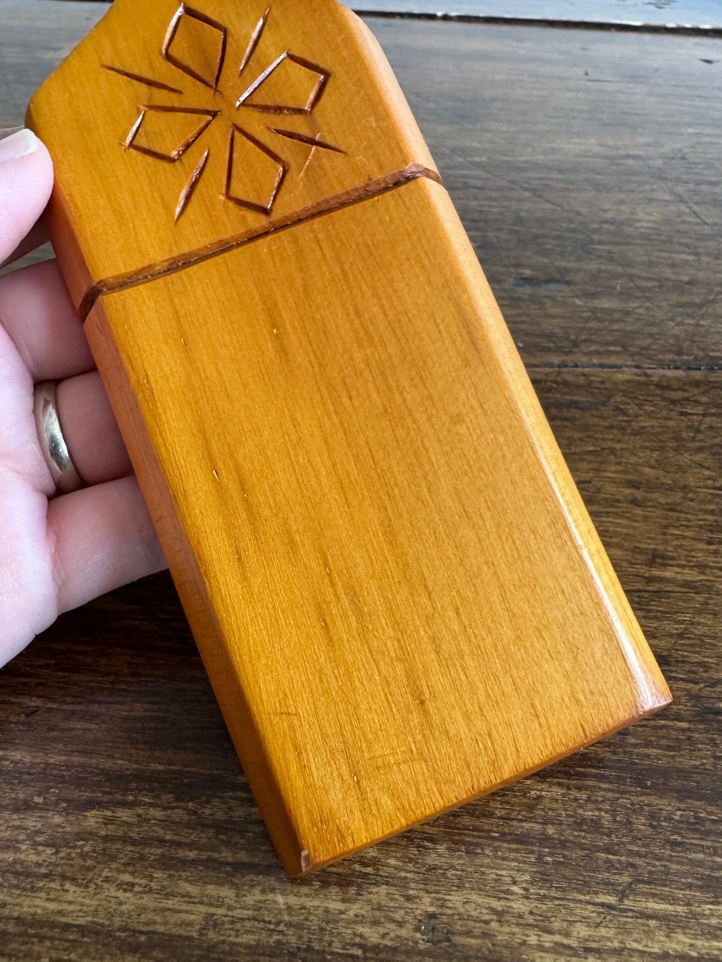 Vintage Hand Carved Wood Butter Paddle