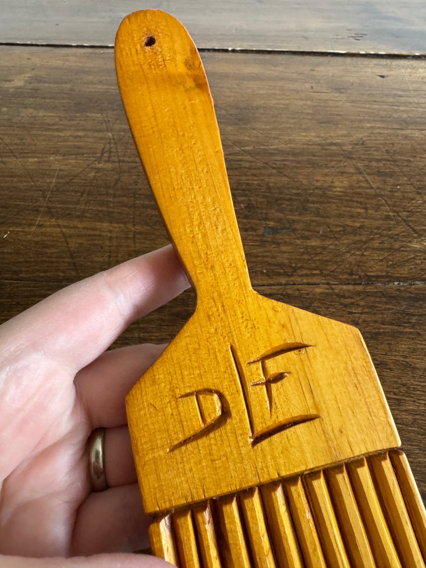 Vintage Hand Carved Wood Butter Paddle