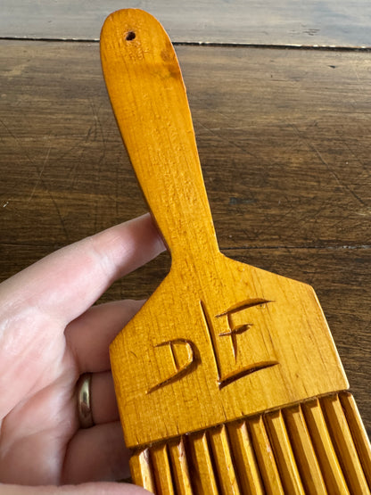 Vintage Hand Carved Wood Butter Paddle