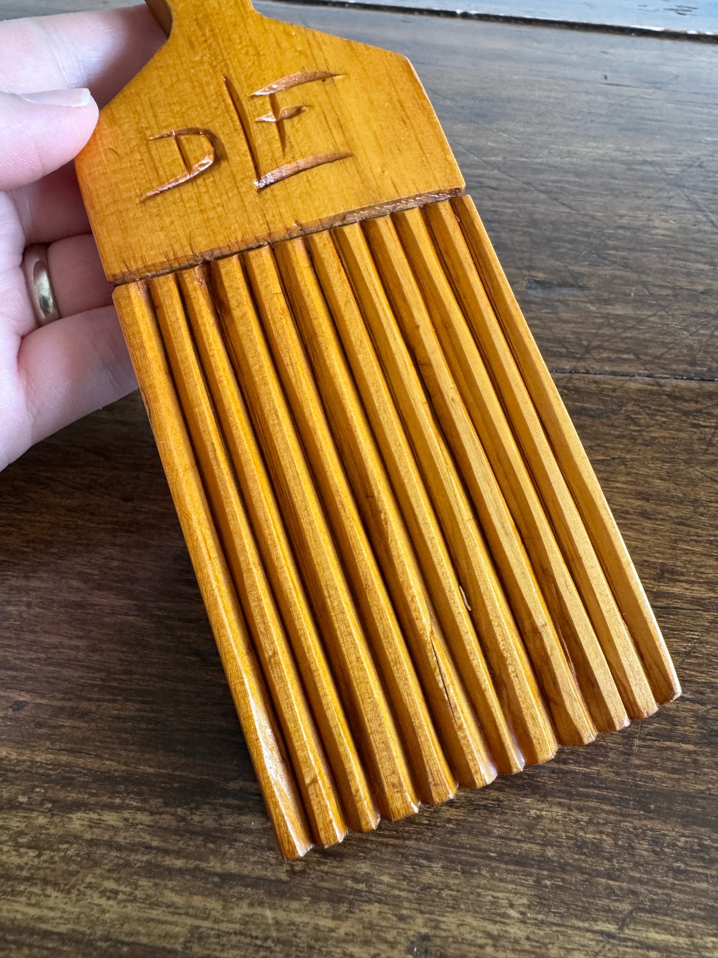 Vintage Hand Carved Wood Butter Paddle