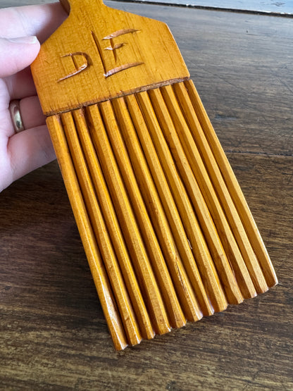 Vintage Hand Carved Wood Butter Paddle
