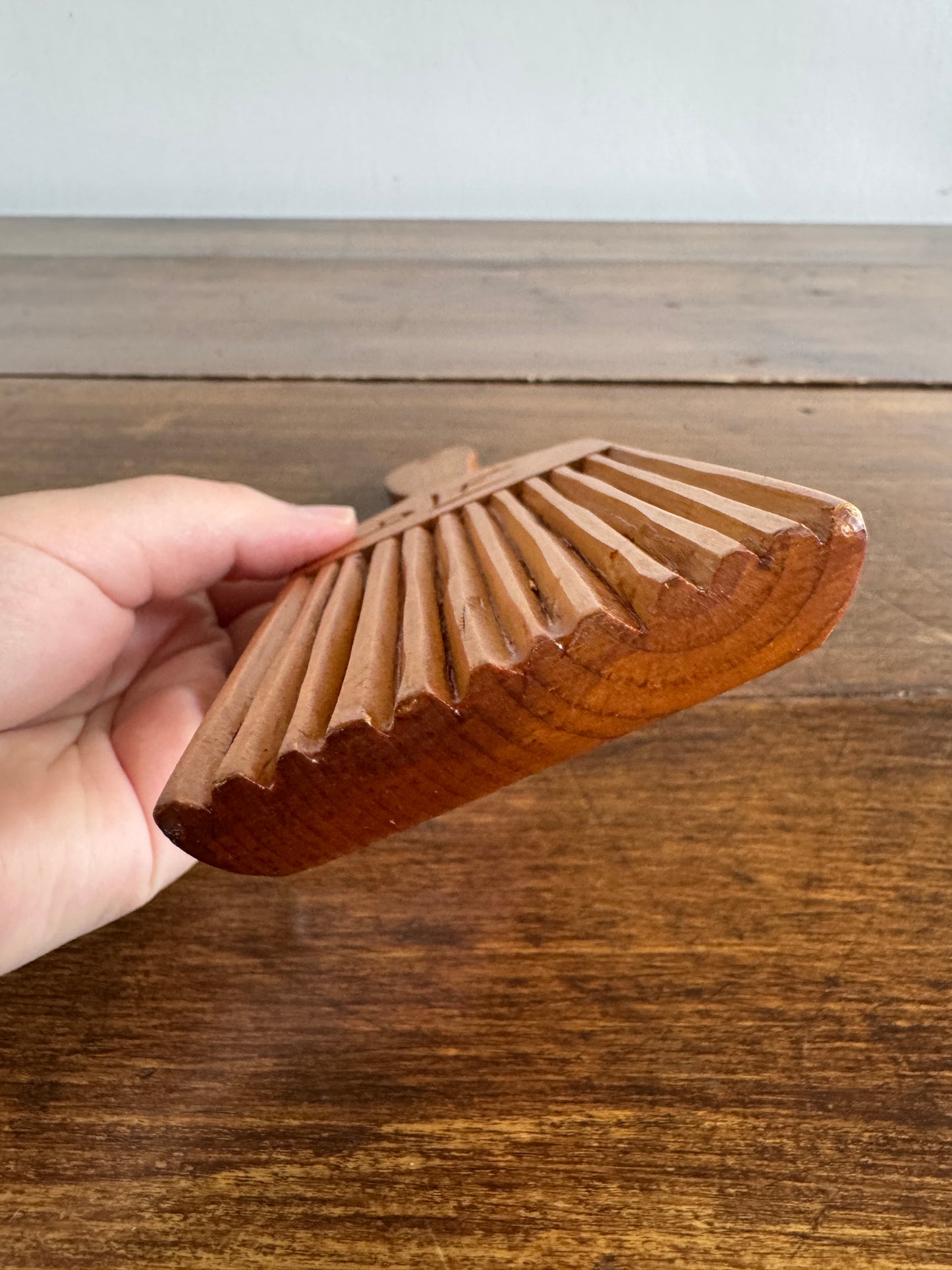Vintage Hand Carved Wood Butter Paddle