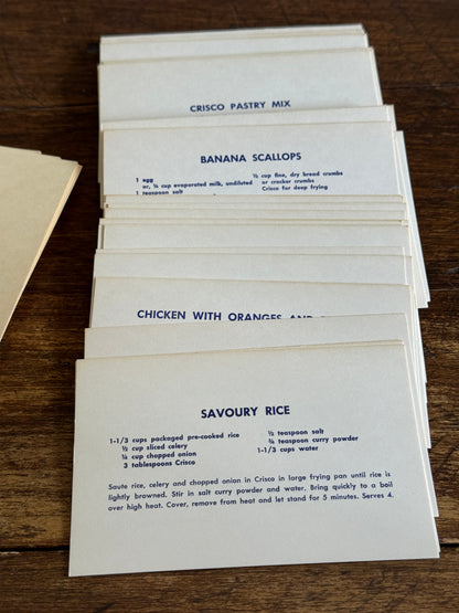Vintage Set of Printed Recipe Cards and Tab Organizers