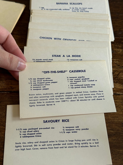 Vintage Set of Printed Recipe Cards and Tab Organizers