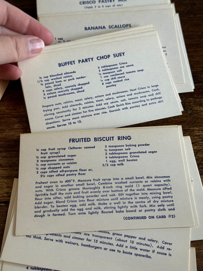 Vintage Set of Printed Recipe Cards and Tab Organizers