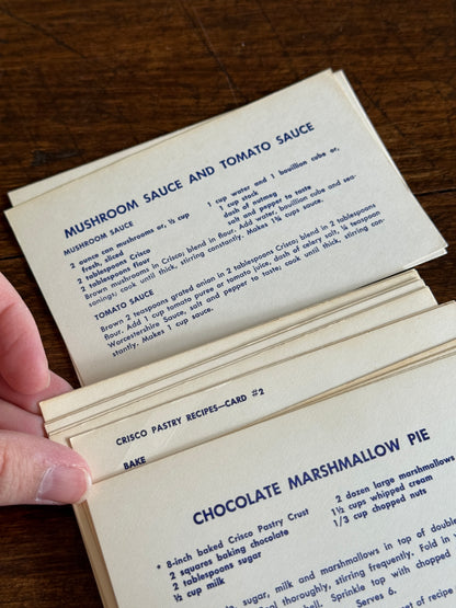 Vintage Set of Printed Recipe Cards and Tab Organizers