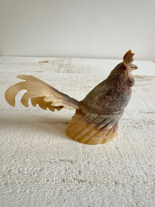 Vintage Carved Horn Chicken Decor - Vintage Horn Rooster Hen Figurine
