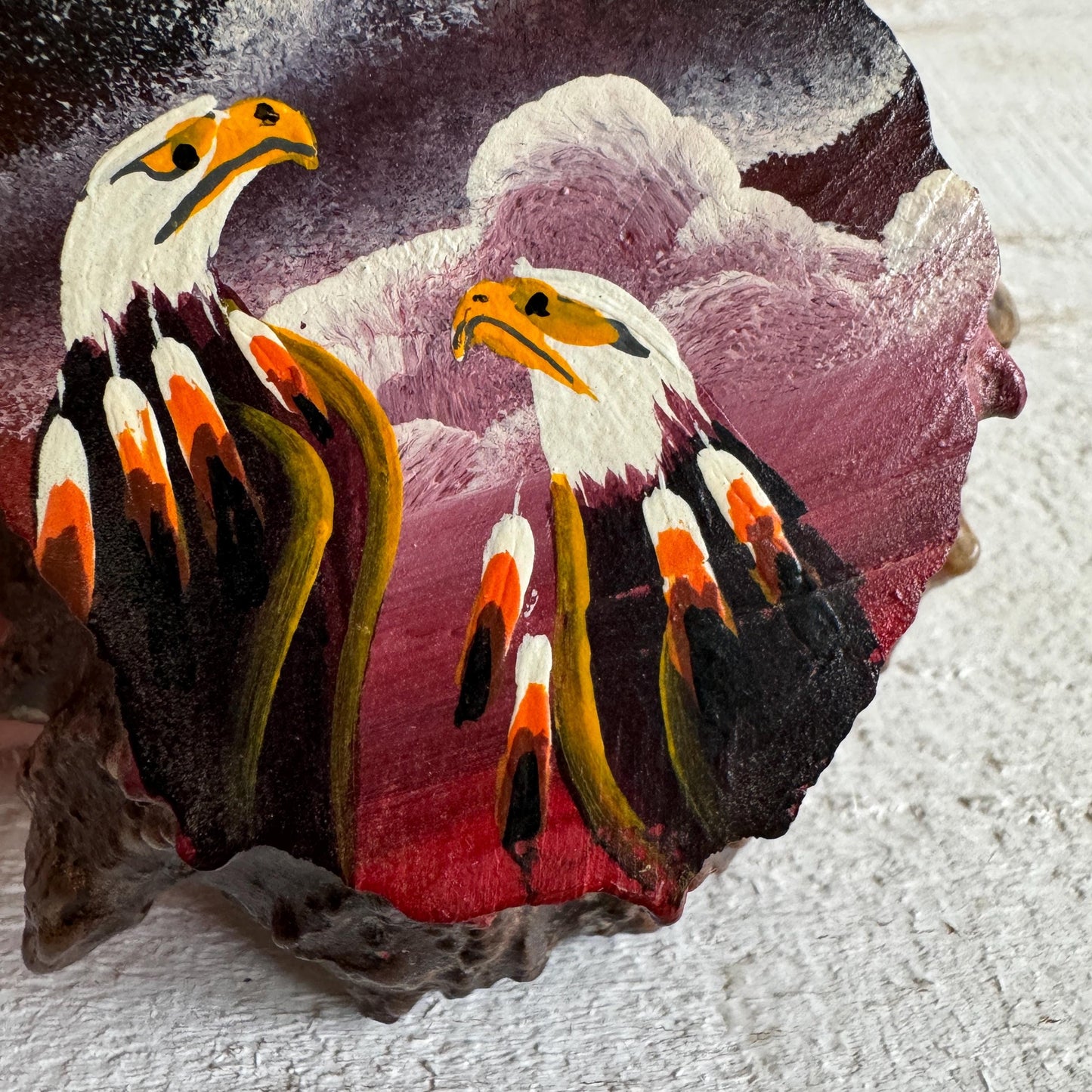 Painted Eagle Moose Antler Native Art Sculpture - Canadian Art - Made in Canada