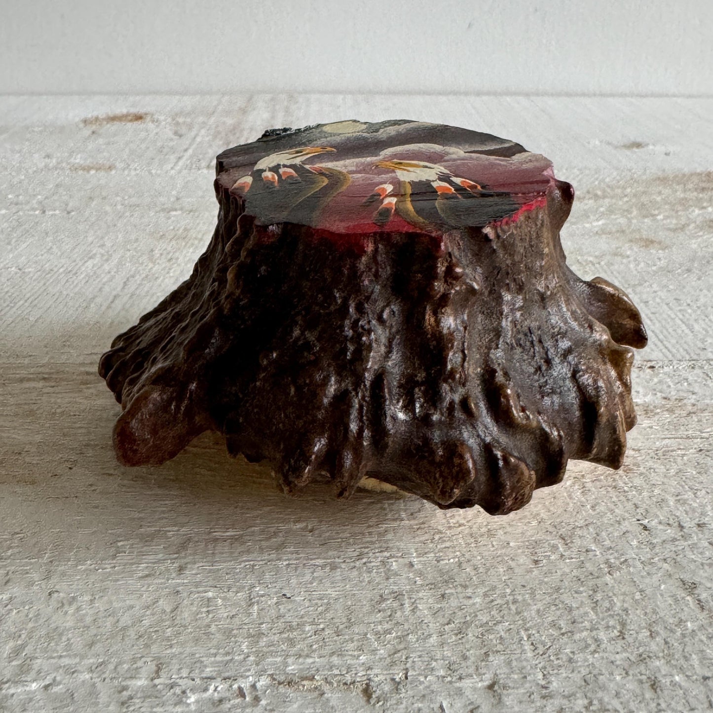 Painted Eagle Moose Antler Native Art Sculpture - Canadian Art - Made in Canada