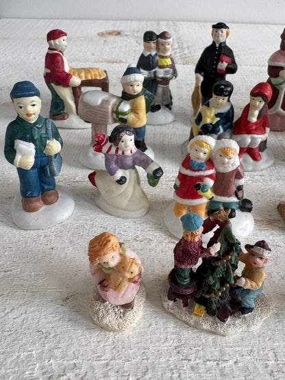 Mixed Lot of Christmas Village People - Mixed Lot of Seasonal Miniatures