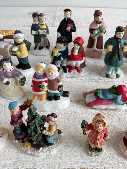 Mixed Lot of Christmas Village People - Mixed Lot of Seasonal Miniatures
