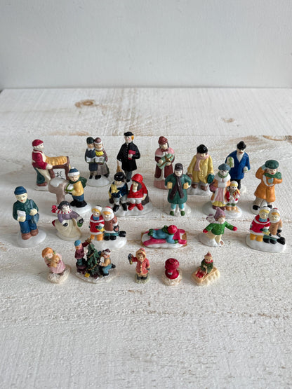 Mixed Lot of Christmas Village People - Mixed Lot of Seasonal Miniatures